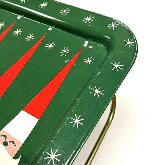 VTG Holt Howard Atomic Snowman Christmas Serving Tray TV Dinner Legs Green Rare - Picture 11 of 15